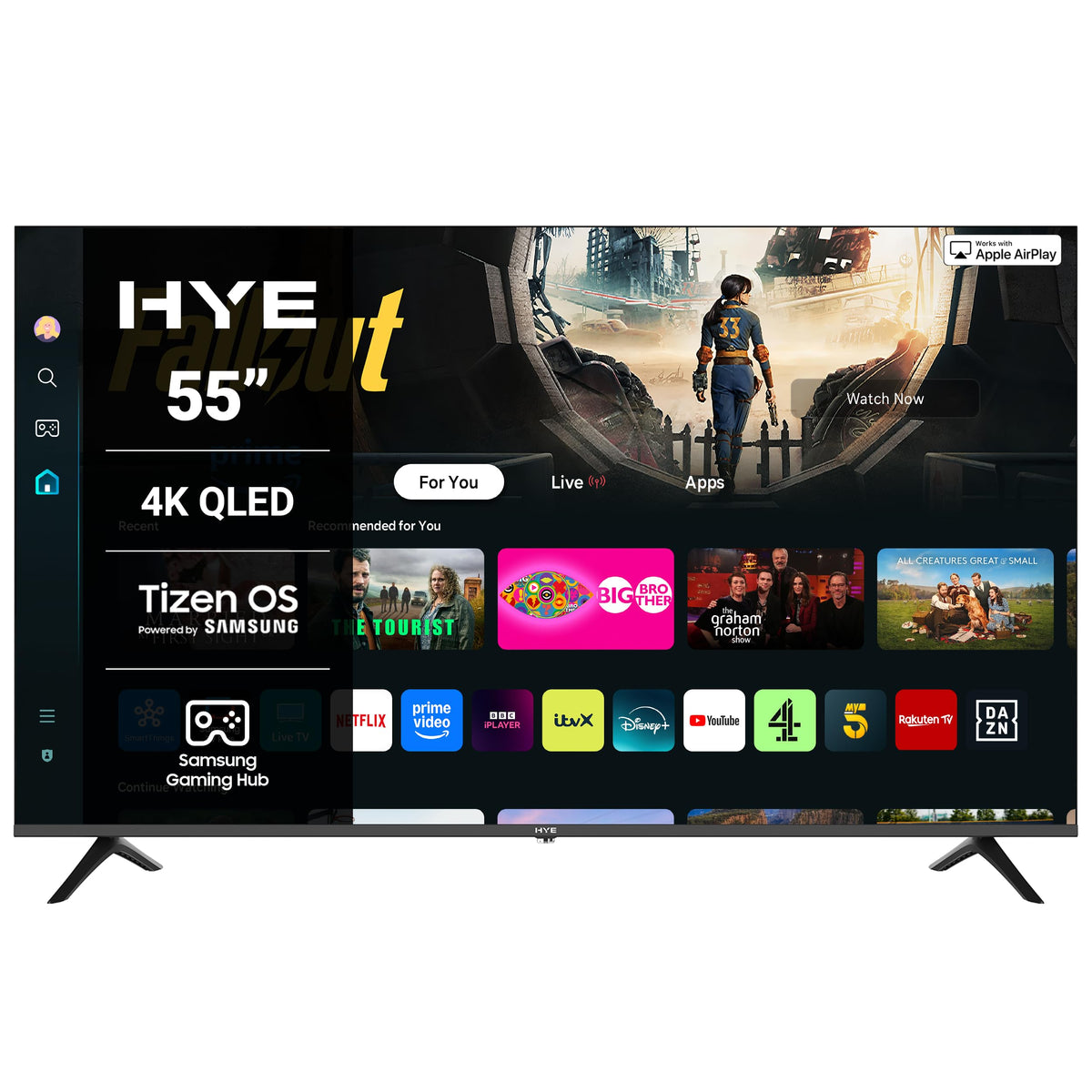 HYE 24" LED Smart TV - HD Ready, Samsung Tizen OS & Gaming Hub, Black