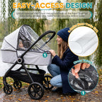 Orzbow Rain Cover for Pram, Large Viewing Window for Easy Access, Clear