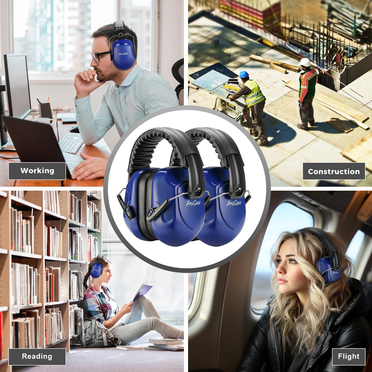 ProCase Hearing Protection Ear Muffs SNR 33dB, Noise Cancelling Headphones