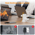 TESSAN Tower Black Extension Lead with USB C Slots