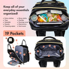 Dikaslon Baby Changing Bag Backpack, Large Nappy Back Pack Multifunction Baby Bags with Portable Changing Mat, Pacifier Holder, and Stroller Straps, for Mom and Dad