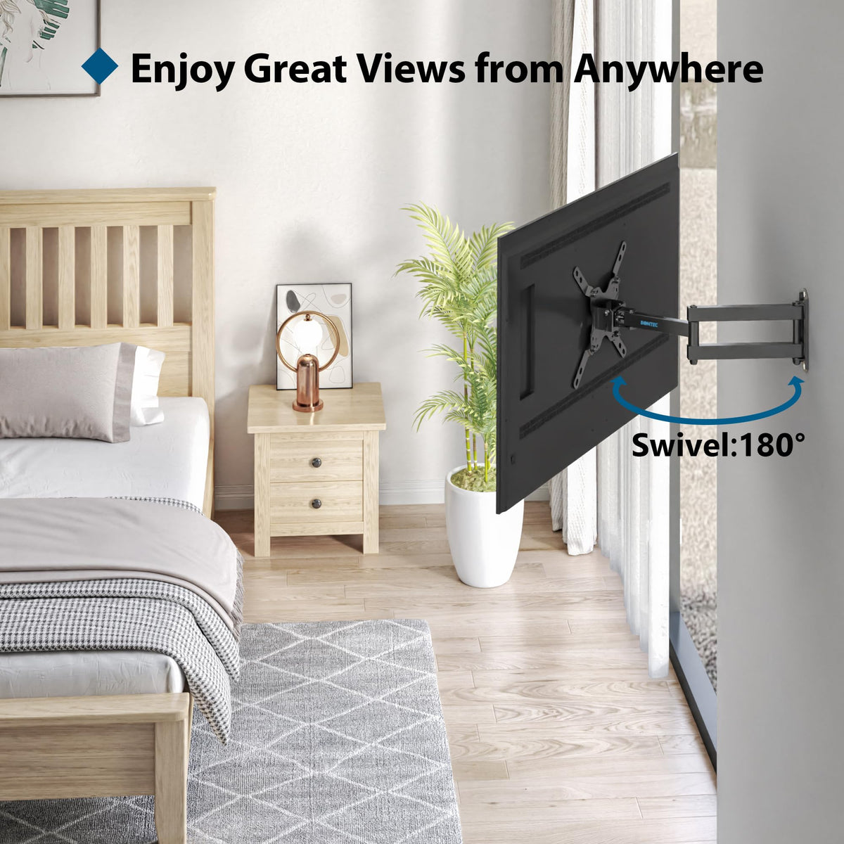 BONTEC TV Wall Bracket for 13-42 Inch TVs, Full Motion TV Wall Mount, 20 kg