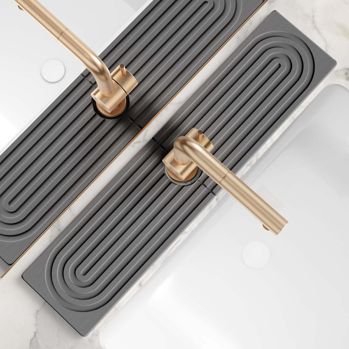 eormoe Faucet Mat for Kitchen Sink, Diatomite Stone Drying Mat - 23.6"x3.9"