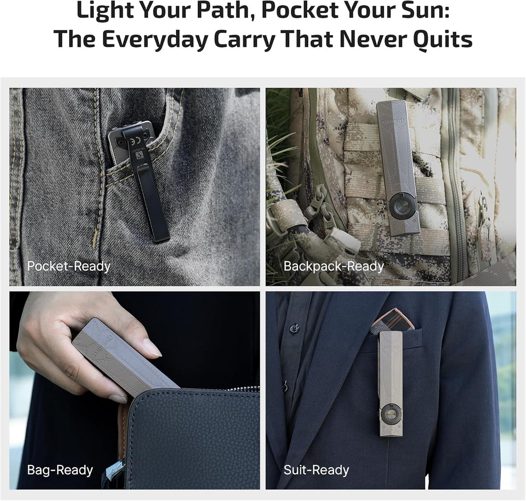 OLIGHT ArkPro EDC Flat Flashlight Rechargeable, Pocket Light, Black CW