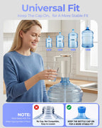 Water Jug Pump for 5 Gallon Bottle – Portable Electric USB-C Charging Dispenser, Dual Powerful Motors, Fast Flow, Fits 2-5 Gallon Jugs – Ideal for Home, Office, Camping, RV, Beige