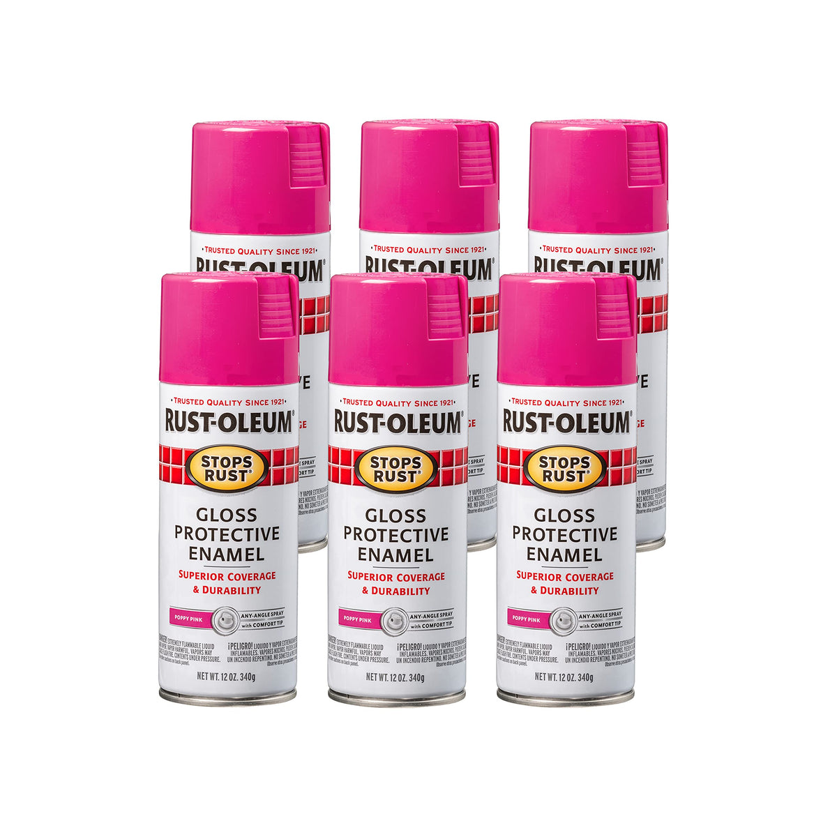 Rust-Oleum 7776830 Stops Rust Spray Paint, 12 oz, Flat Black