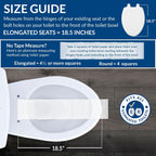Mayfair Linden Slow Close Toilet Seat, Non Slip Heavy Duty Wood, Easy Install, Elongated, White