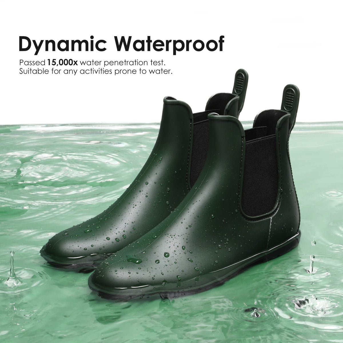 DREAM PAIRS Women's Ankle Wellies Chelsea Rain Boot