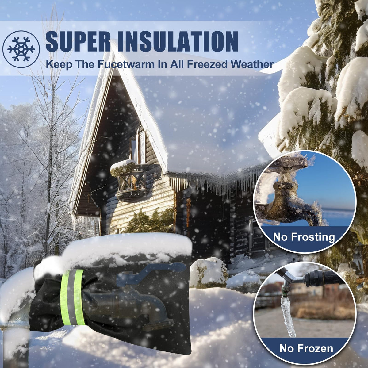 2 Pack Outdoor Faucet Covers for Winter Freeze Protection