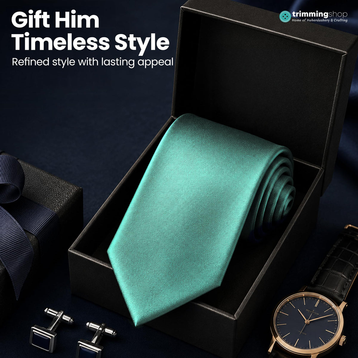 Trimming Shop 5cm Slim Skinny Solid Colour Necktie for Mens