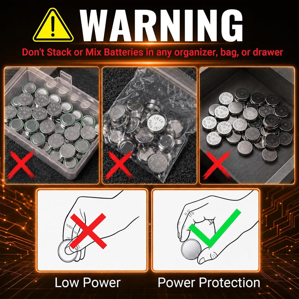 POWEROWL 12-Pack LR44 SR44 L1154 1.5V Alkaline Button Cell Batteries Watches, Key Fobs, Toys & Small Electronics