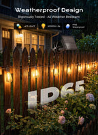Brightown 52FT Solar String Lights Outdoor Waterproof, Last 30+ Hrs Runtime