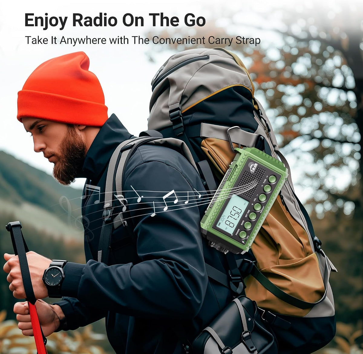 Mesqool Portable Wind Up Hand Crank and Solar Powered Radio with USB Phone Charger, Emergency Radio with SOS Alarm and Flashlight, AM/FM/SW Radio with 12000mAh Rechargeable Battery for Outdoor