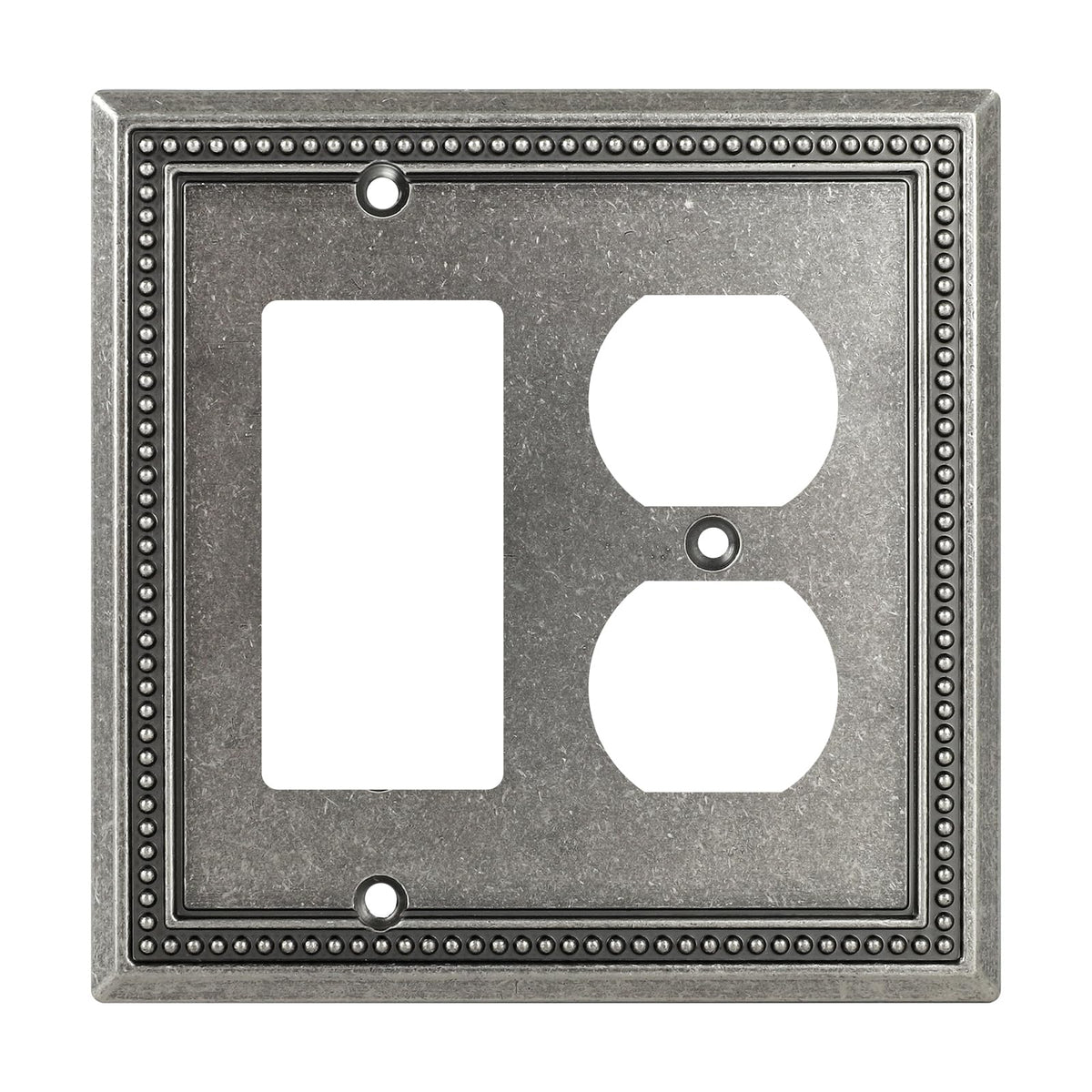 Sunken Pearls Heavy-Duty 4 Toggle Light Switch Plate, Antique Brass, 1 Pack