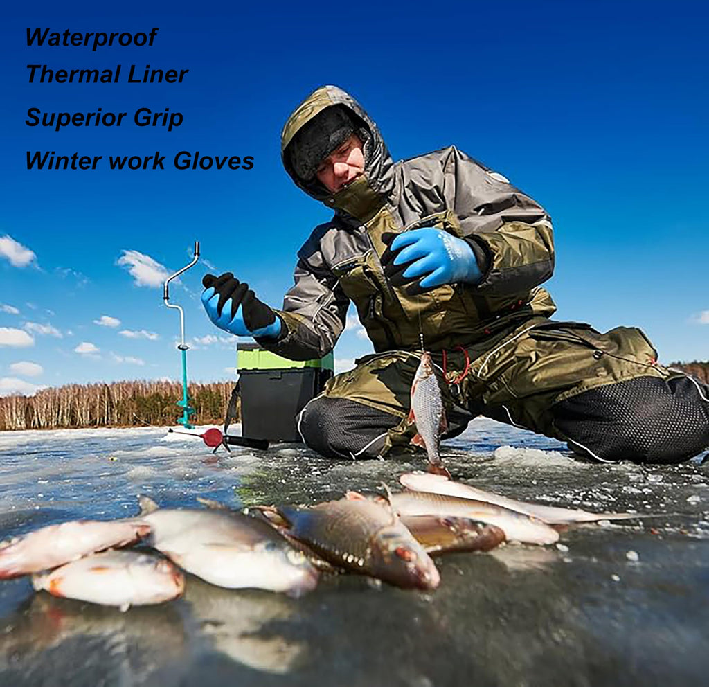 2 Pairs Waterproof Work Gloves Ultra-Grip Latex Coated Gardening Gloves, Durable and Versatile for Garden Car Fishing Outdoor Tasks