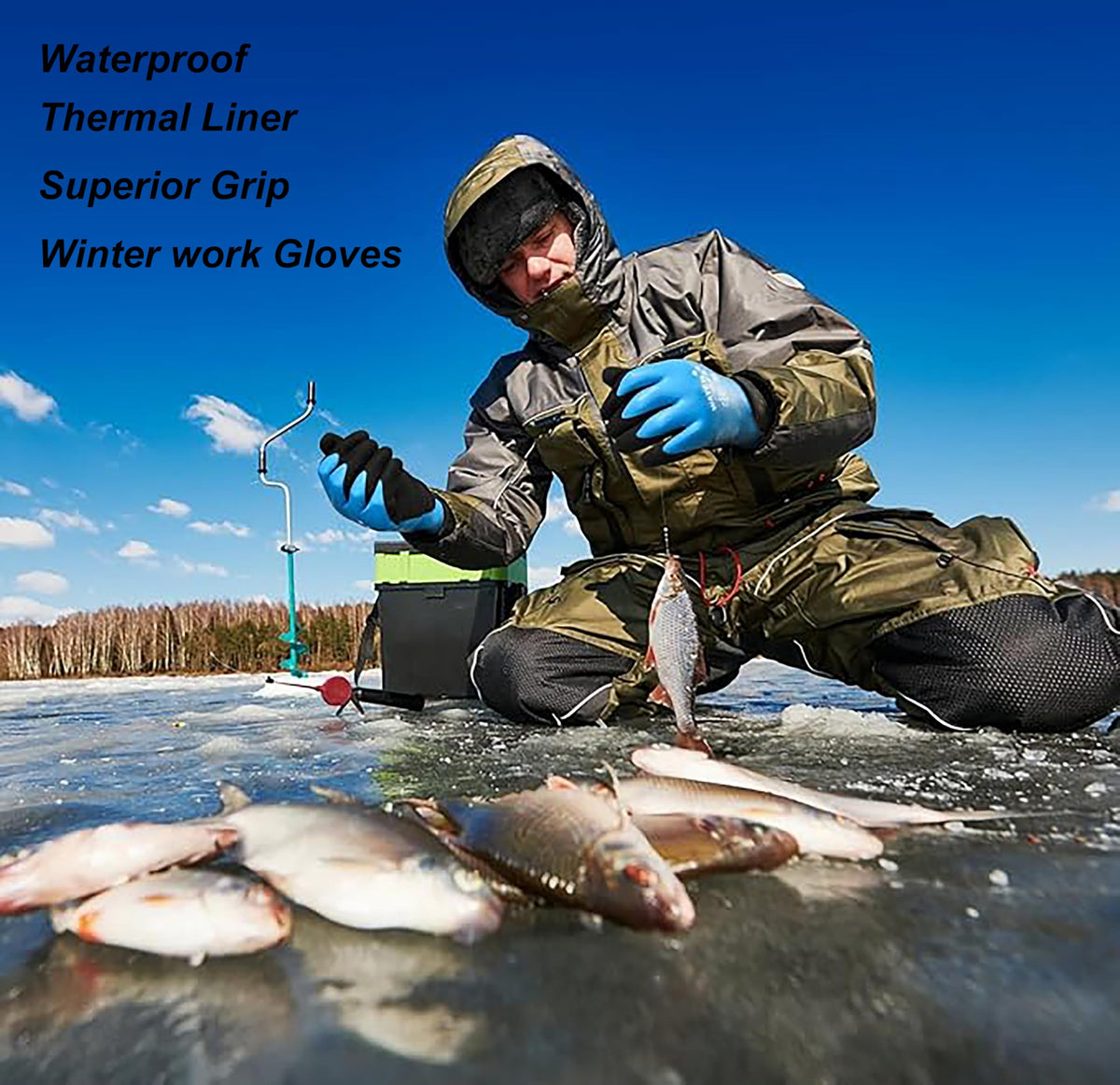 2 Pairs Waterproof Work Gloves Ultra-Grip Latex Coated Gardening Gloves, Durable and Versatile for Garden Car Fishing Outdoor Tasks