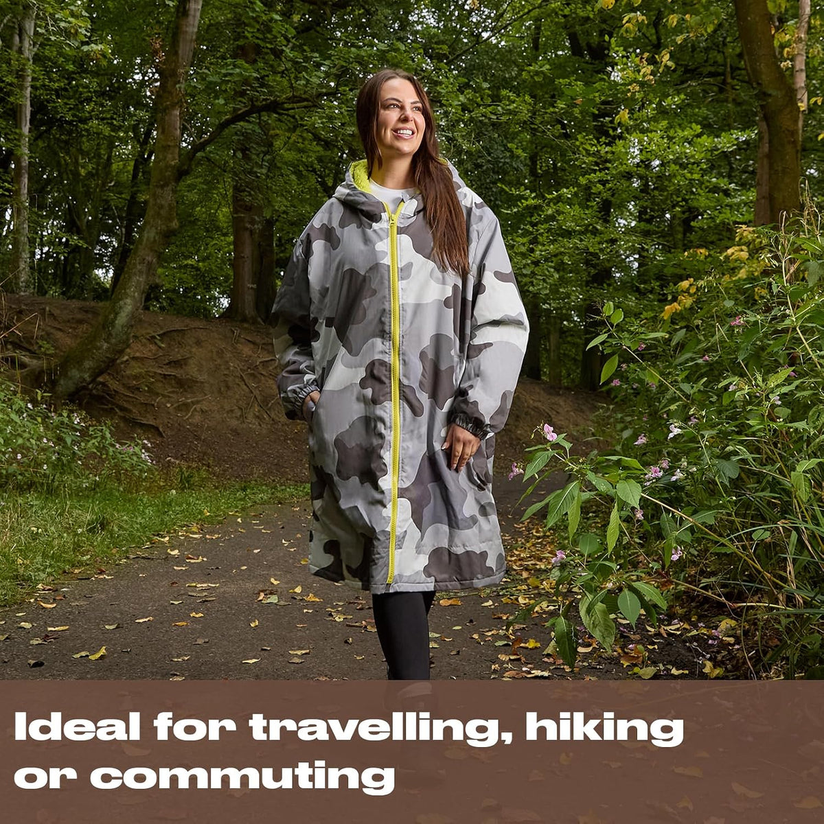 OHS Adults Drying Robe, Water-Resistant Changing Robe Gifts for Women Comfy Sherpa Privacy Robes for Women Men, Stay Dry Jacket Swimming Camping Drying Robes - S/M, L/XL