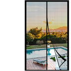 METAONLY Magnetic Screen Door Mesh, Works for Patio, Sliding Door, Keeps Bug Mosquito Out, Fresh Air Flow, Fits 32" x 80" Door - Curtain Size 34" x 82", Black with Lace