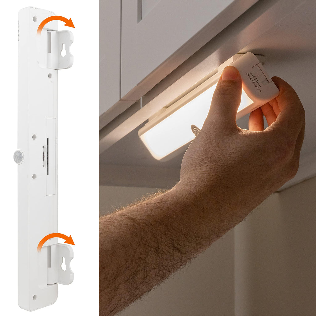 Amazon Basics LED Puck Lights, Battery Operated, 50 Lumens, Under Cabinet Lighting, Easy to Install, Easy to Use, Adhesive Backing, 2-Pack, White