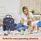 Dikaslon Baby Changing Bag Backpack, Large Nappy Back Pack Multifunction Baby Bags with Portable Changing Mat, Pacifier Holder, and Stroller Straps, for Mom and Dad