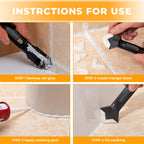 Saker Silicone Caulking Tool 3-in-1 Grout Removal Tool Classic Black
