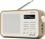 DAB/DAB+ & FM Portable Digital Radio | Simple Controls | Dual Alarms & Sleep Timer | Battery & Mains Powered (4x”AA”) | Bluetooth | Perfect for Home, Office or Outdoors | AZATOM Desire X2 (Oak)