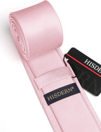 HISDERN Skinny Tie Solid Color 6cm Slim Ties for Men Wedding Classic Formal Business Necktie