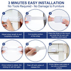Adjustable Child Locks for Kitchen Cupboards 10 Pack - White