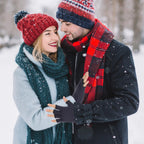 Grevosea 2 Pair Fingerless Warm Gloves - Winter Half Finger Gloves Thickened Knit Touchscreen Stretchy Mittens for Men Women