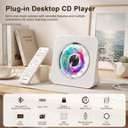 Portable CD Player with Bluetooth, Gueray Desktop CD Players for Home, Bulit-in Double HiFi Speakers, AUX&Headphone Jack, FM Radio Boombox with Remote Control, USB Port,LCD Display (Blue)