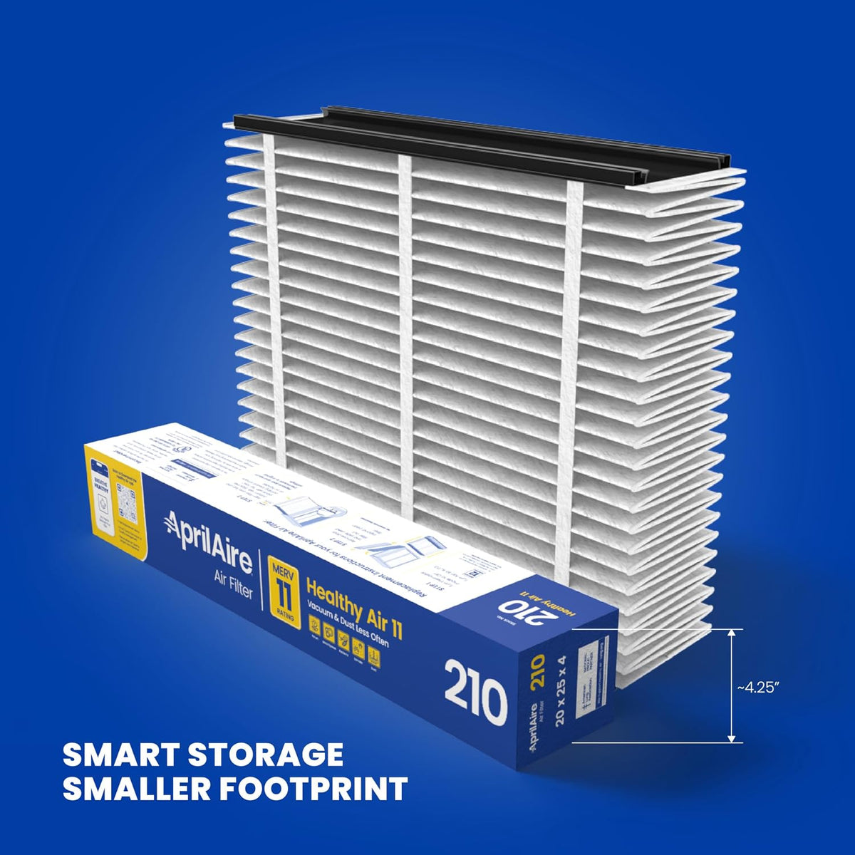 AprilAire 210 Replacement Filter for AprilAire Whole-House Air Purifiers - MERV 11, Clean Air & Dust, 20x25x4 Air Filter (Pack of 1)