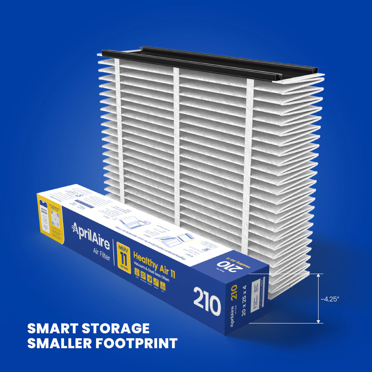 AprilAire 210 Replacement Filter for AprilAire Whole-House Air Purifiers - MERV 11, Clean Air & Dust, 20x25x4 Air Filter (Pack of 1)