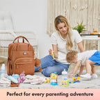 Dikaslon Baby Changing Bag Backpack, Large Nappy Back Pack Multifunction Baby Bags with Portable Changing Mat, Pacifier Holder, and Stroller Straps, for Mom and Dad