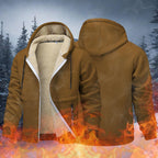 Teddy Fleece Men Hoodie Fleecing Lined Fuzzy Jacket with Pockets Full Zip Hooded Adjustable Sweatshirts Warm Parka Jackets Sherpa Ski Jackets Thermal Cardigan Jumper Coats Winter Outerwear Clothing