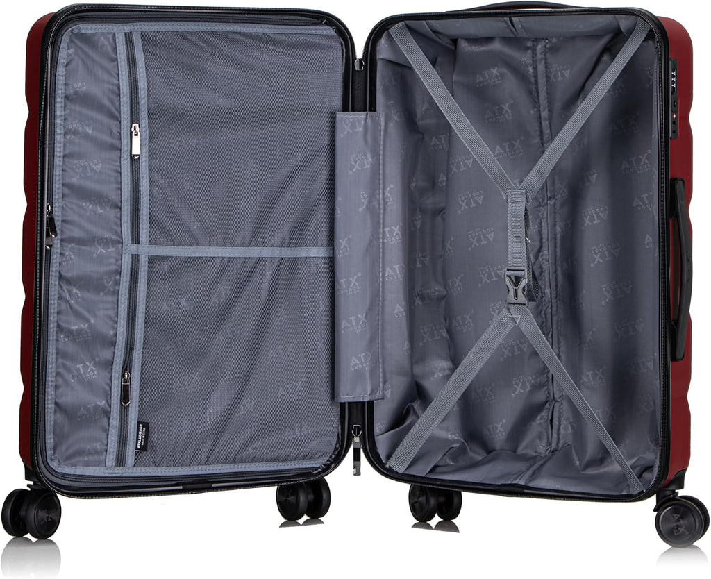ATX Luggage Extra Large Suitcase Super Lightweight Durable ABS Hard Shell Suitcase with 4 Wheels and Built-in TSA Lock (Black, 32 Inches,132 Liter)