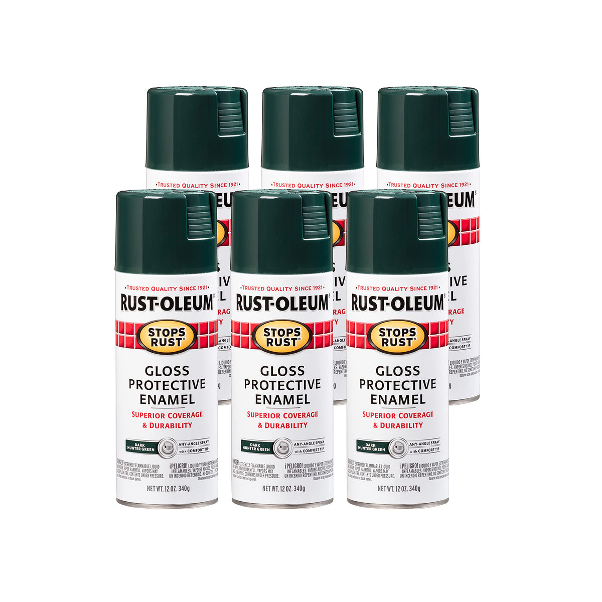 Rust-Oleum 7776830 Stops Rust Spray Paint, 12 oz, Flat Black