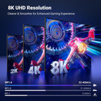 UGREEN DisplayPort Cable 8K@60Hz 3M [VESA Certified] Braided DP 1.4 Display