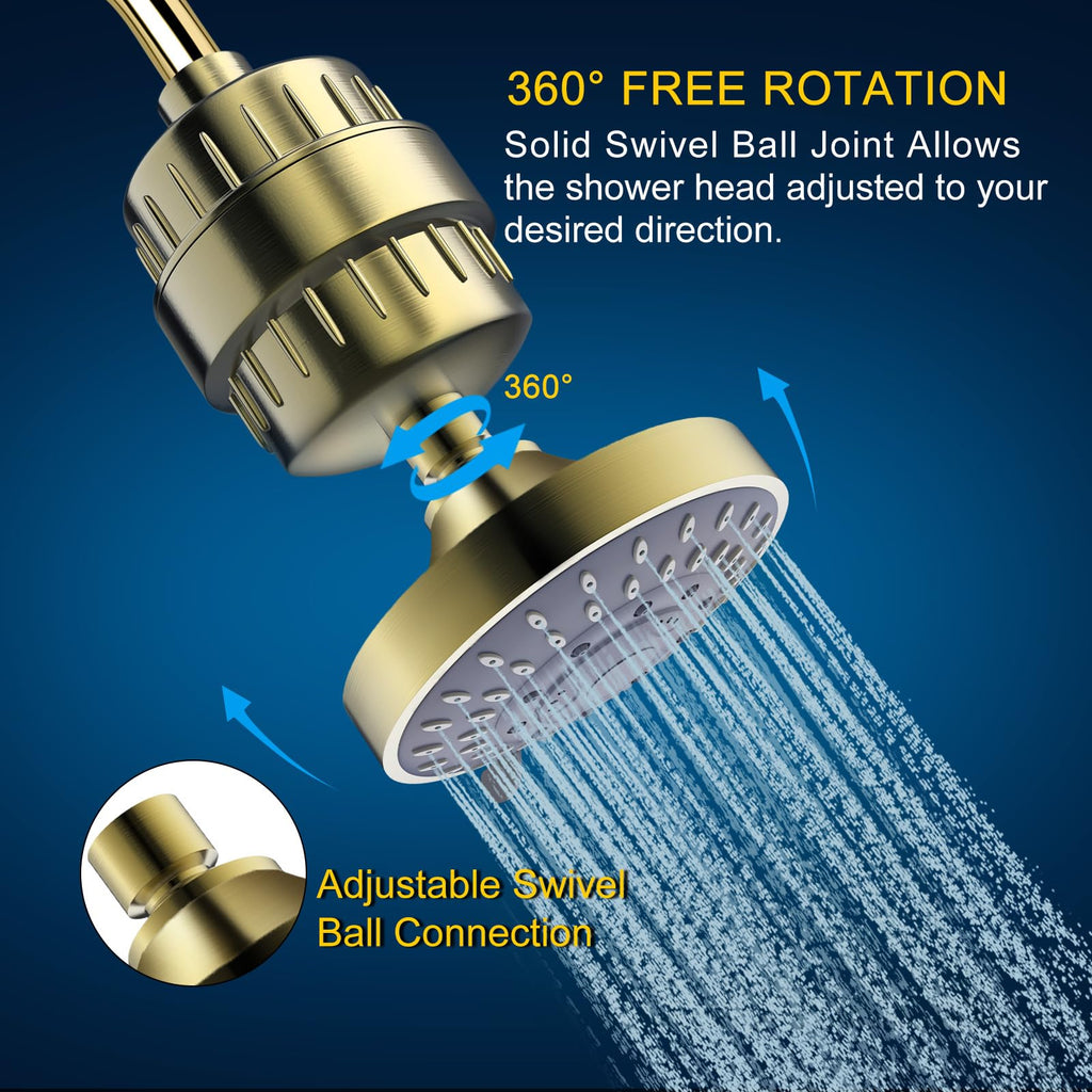 FEELSO Shower Head with Shower Filter, Filtered Shower Head for Hard Water