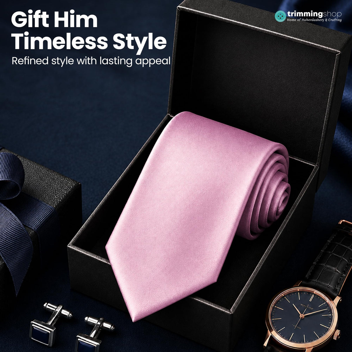 Trimming Shop 5cm Slim Skinny Solid Colour Necktie for Mens