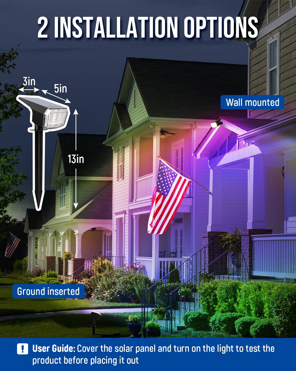 AUDERWIN Solar Spot Lights Outdoor Waterproof, 6 Packs, Neutral White