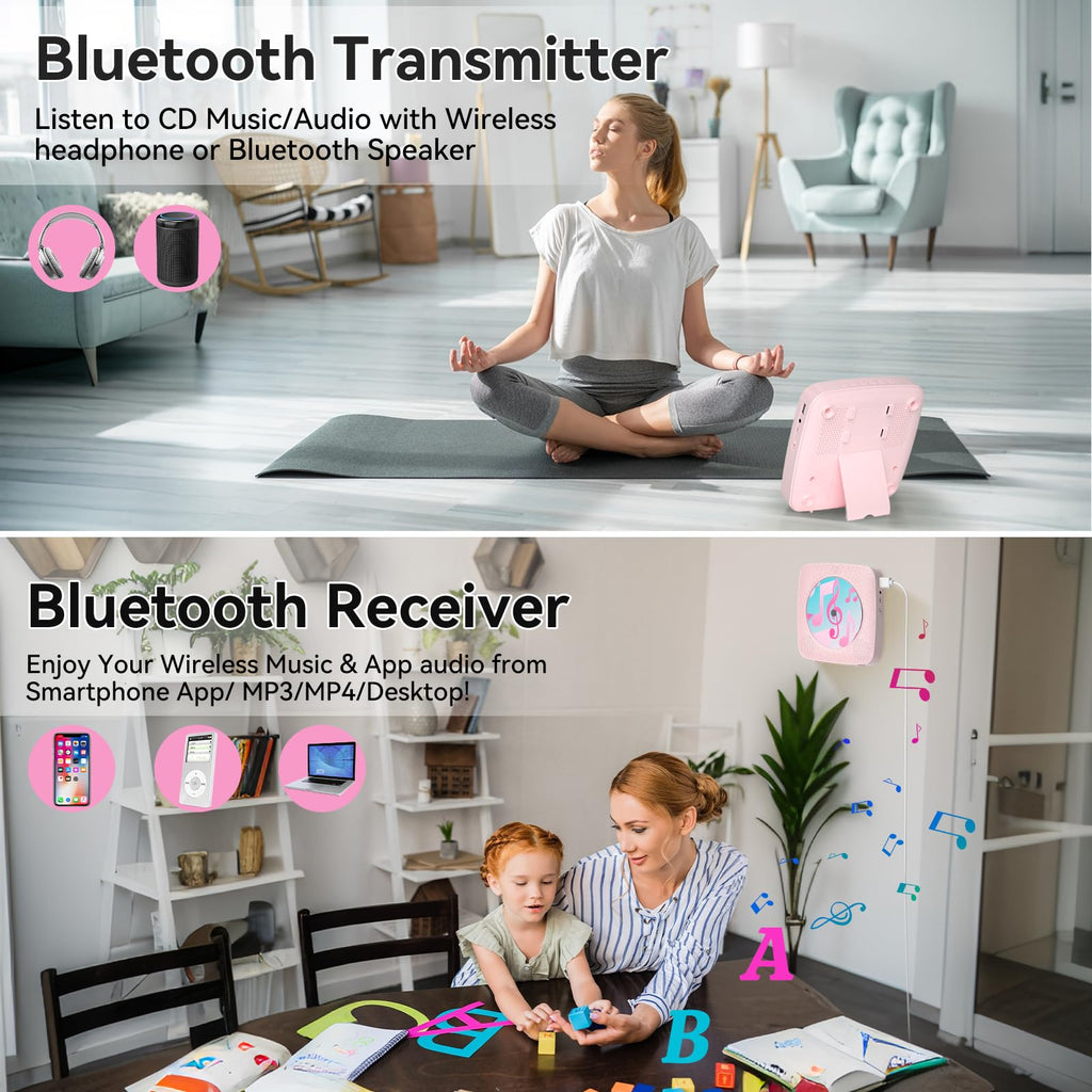 CD Player Portable: Kegaudio CD Players for Home with Speakers Bluetooth
