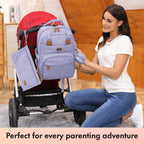 Dikaslon Baby Changing Bag Backpack, Large Nappy Back Pack Multifunction Baby Bags with Portable Changing Mat, Pacifier Holder, and Stroller Straps, for Mom and Dad