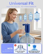 Water Jug Pump for 5 Gallon Bottle – Portable Electric USB-C Charging Dispenser, Dual Powerful Motors, Fast Flow, Fits 2-5 Gallon Jugs – Ideal for Home, Office, Camping, RV, Beige