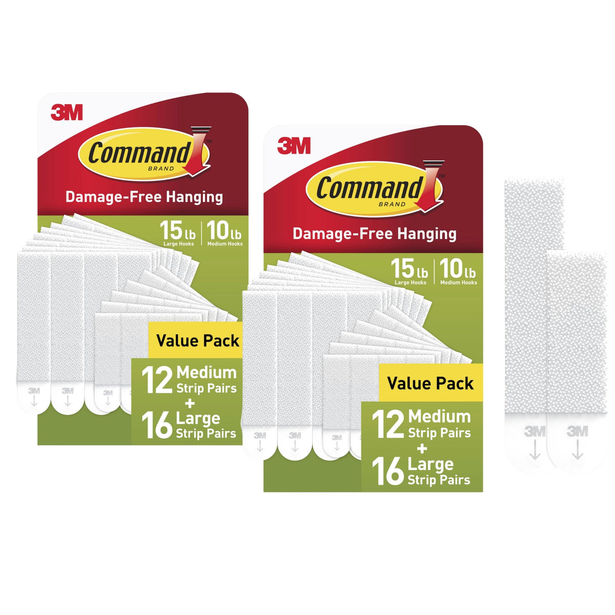 Command 15 & 10 lb Assorted Picture Hanging Strips, 28 Pairs, SIOC