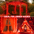 Christmas Lights Outdoor Battery Operated String Lights Total 100LED 33Ft with Timer 8 Modes 16.4Ft*2 Waterproof Outdoor Indoor for Christmas Decor, Warm White, 2-Pack
