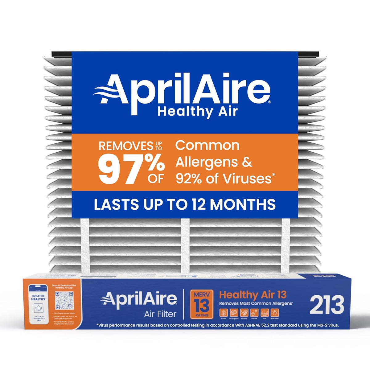 AprilAire 213 Replacement Filter for AprilAire Whole-House Air Purifiers - MERV 13, Healthy Home Allergy, 20x25x4 Air Filter (Pack of 1)