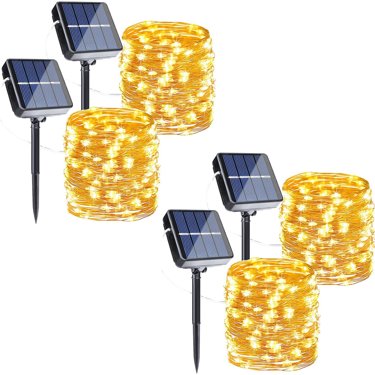 Joomer Solar Fairy Lights, 2-Pack Total 80FT 240LED Lights, Warm White