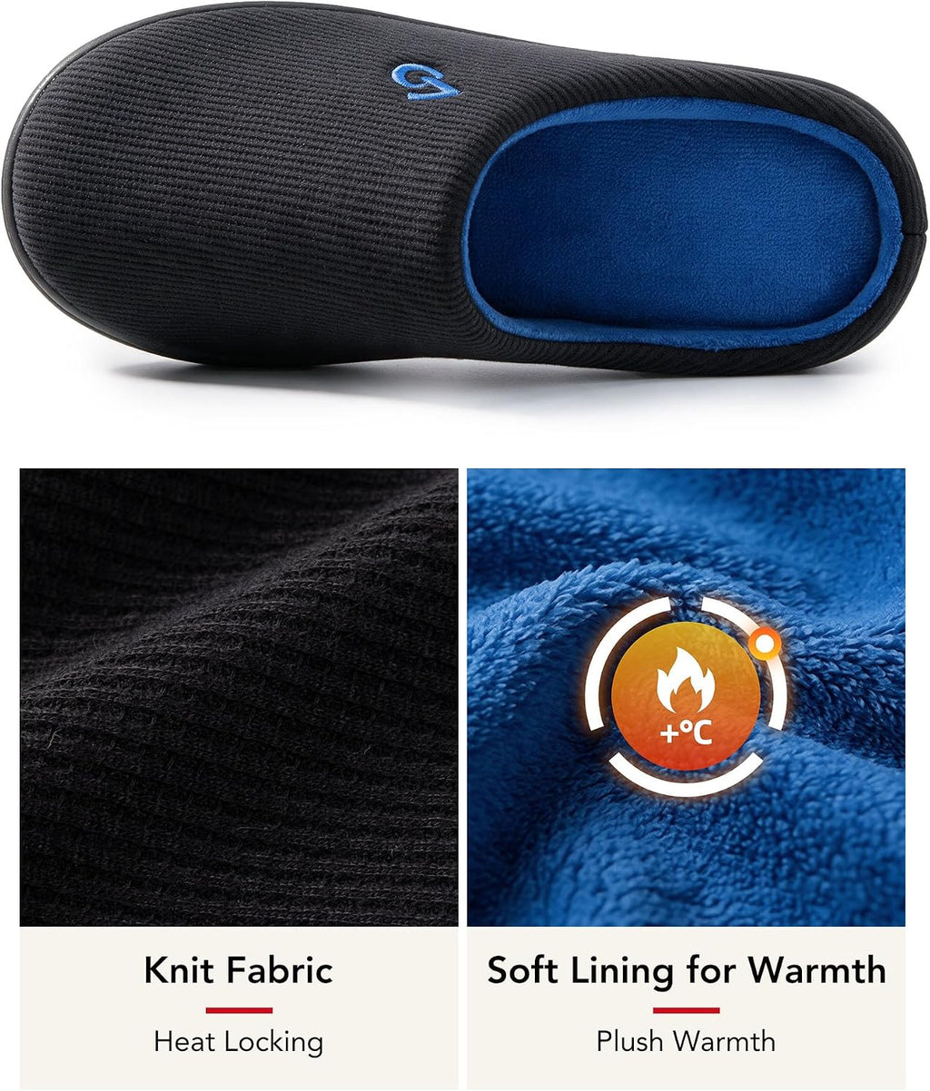 VeraCosy Men's Two-Tone Memory Foam Slippers