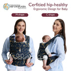 Momcozy Baby Carrier for 3-24M/3.2-20kg, Waist 64-127cm, Cotton Black