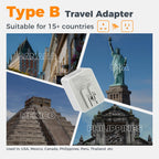 TESSAN UK to European Plug Adapter 2 Pack, EU Travel Plugs with USB C